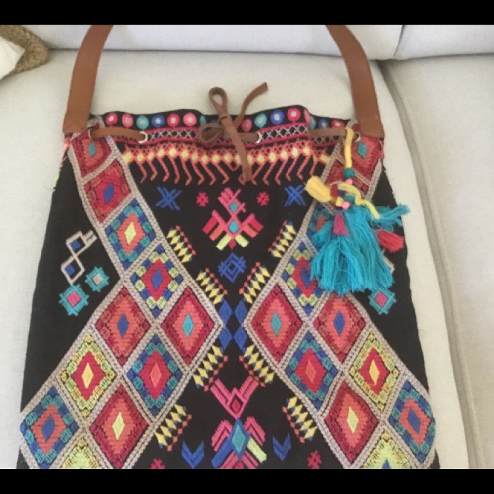 Johnny was embroidered handbag